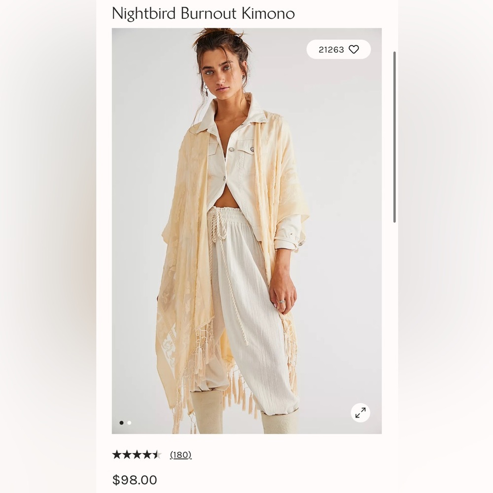 Free people yellow gold kimono